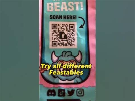 “introducing the world's biggest game of rock paper scissors! scan the <strong>QR code</strong> on the back of your 🍫 or 🍪 and compete against other snackers to win daily cash prizes + the chance to play against @MrBeast IRL for a cash prize of $50,000”. . Feastables qr code